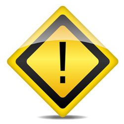 Gelbes Schild mit Ausrufezeichen