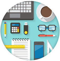 Runder Ausschnitt Arbeitsplatz Webdesigner