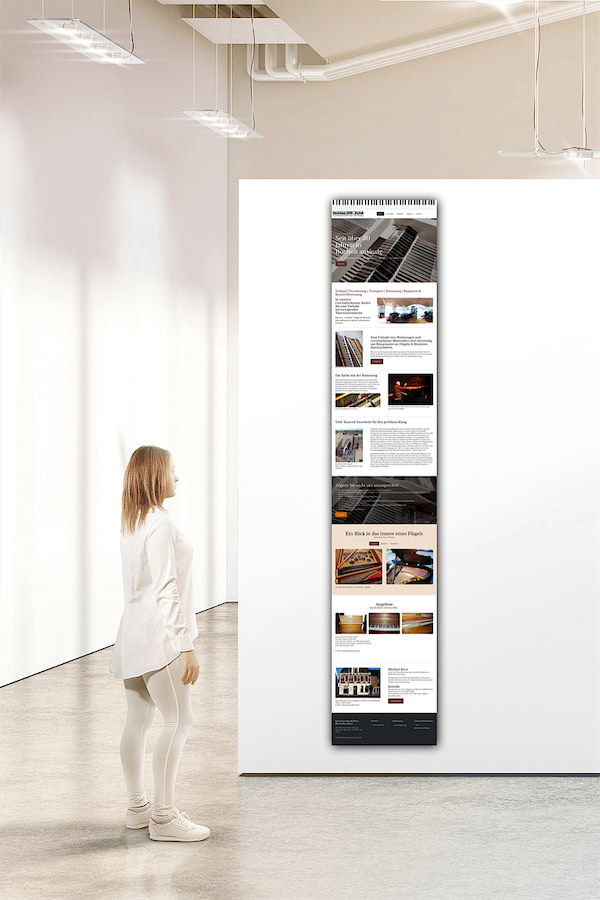 OnePage Website für ein Klavierhaus