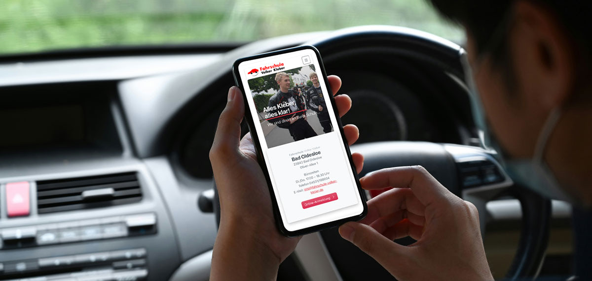 Website-Ansicht im Smartphone