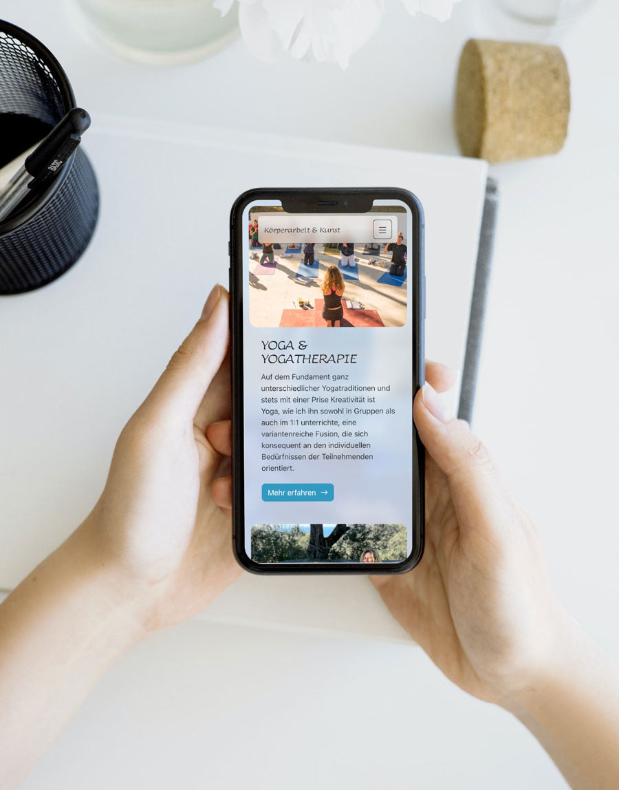 Anzeige einer Seite auf einem Smartphone