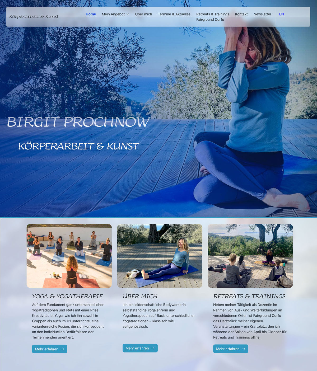 Homepage der Website von Birgit Prochnow.