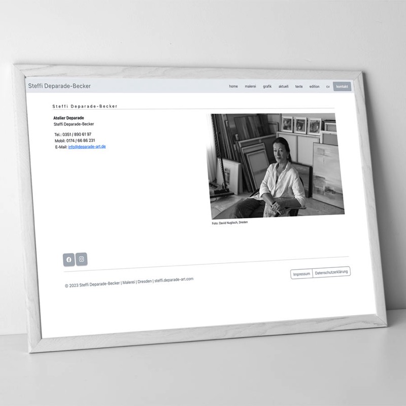Beispiel Webseite Steffi Deparade-Becker