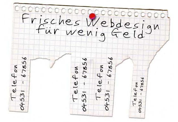 Abreißzettel Webdesign