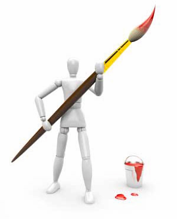 Gliederfigur mit Pinsel