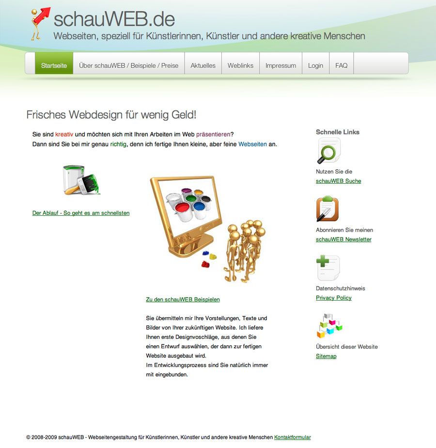schauWEB Startseite 2008/2009