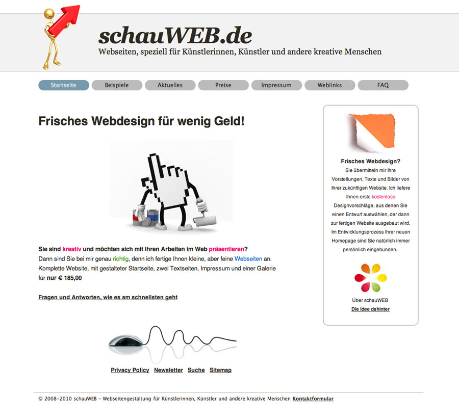 schauWEB Startseite 2010