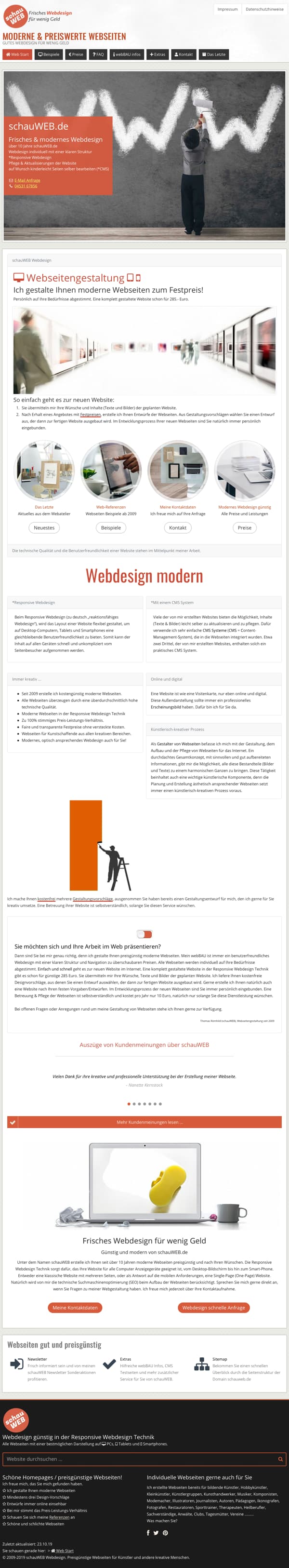 schauWEB Startseite ab Anfang 2021 bis Ende 2023