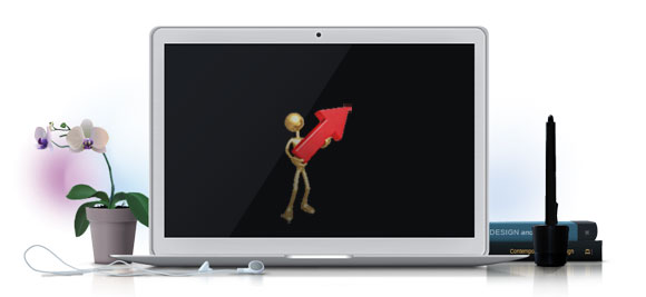Laptop auf dem Schreibtisch