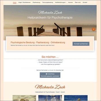 Homepage der Website Michaela Zach