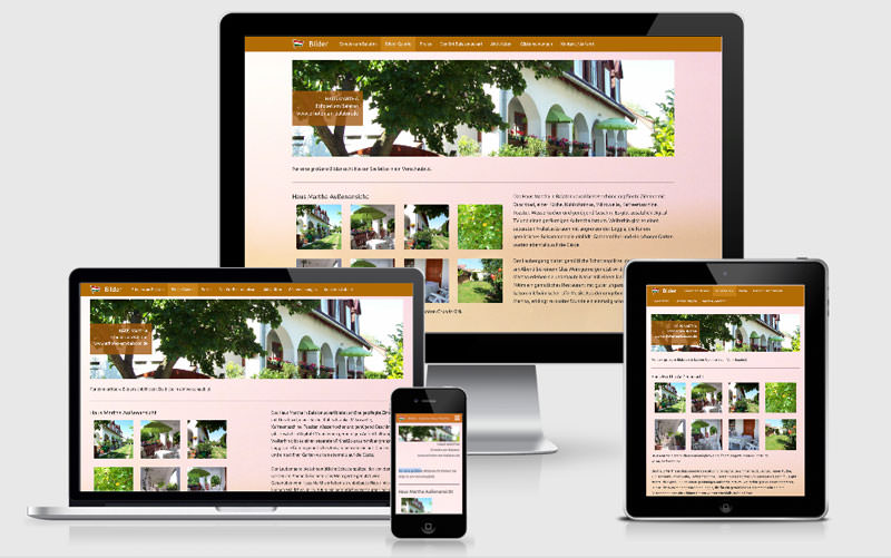 Vorschau der Website Ferienwohnungen in der Responsive Webdesign Technik