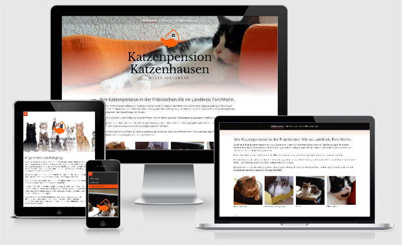 Responsive Webdesign Vorschau der Website Katzenpension Katzenhausen