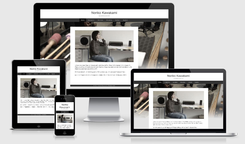 Website in der Responsive Webdesign Technik für Noriko Kawakami
