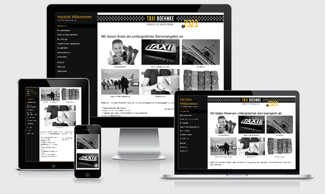 Vorschau Taxi Website im Responsive Webdesign