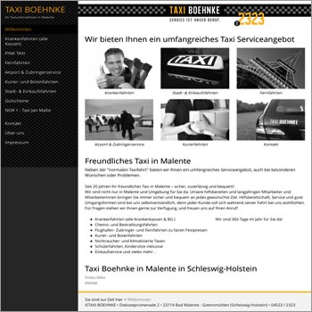 Referenz Website Taxi Boehnke