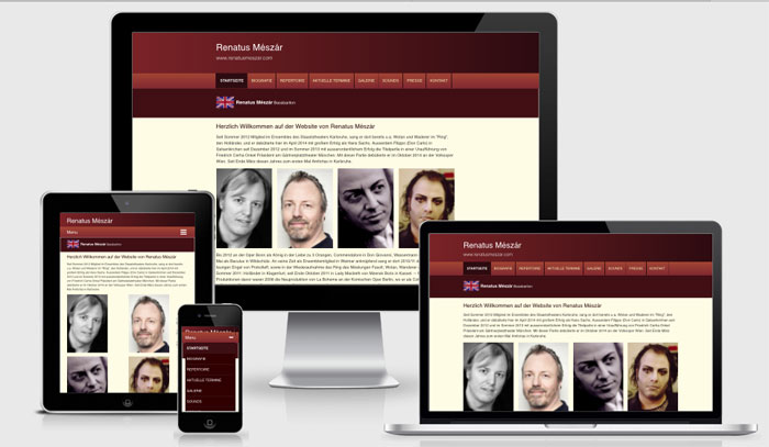 Opernsänger Website Vorschau Responsive Webdesign