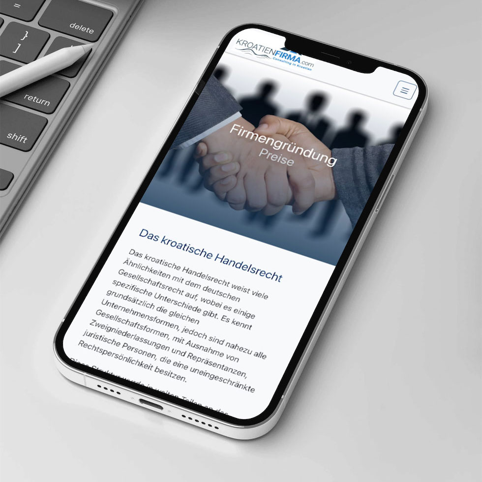 Handydarstellung der Website REALCON-Consulting