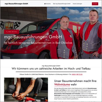 Homepage mgc-Bauausführungen GmbH