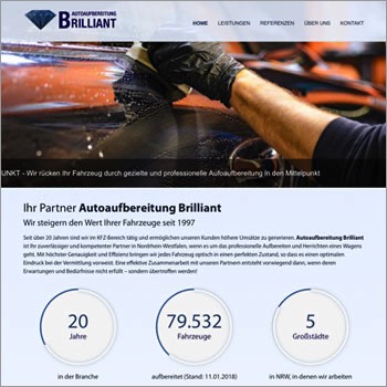 Referenz Website Autoaufbereitung Brilliant