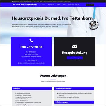 Referenz Arztpraxis Website Dr. Tettenborn