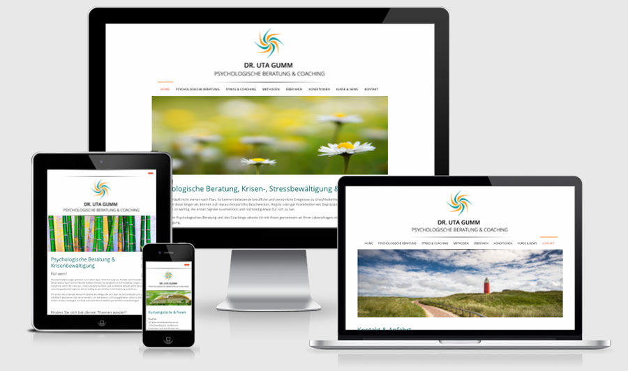 Vorschau Responsive Webdesign der Website von Frau Dr. Uta Gumm