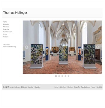 Referenz Kunstwebsite Hellinger