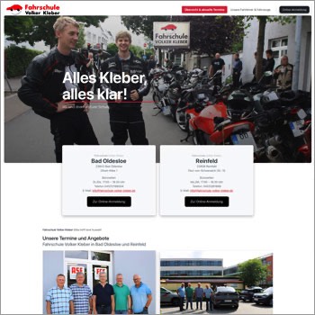 Homepage der Fahrschule Kleber in Bad Oldesloe