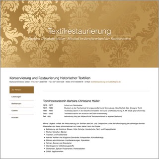 Referenz Website Barbara Müller, Textilrestauration in Chemnitz