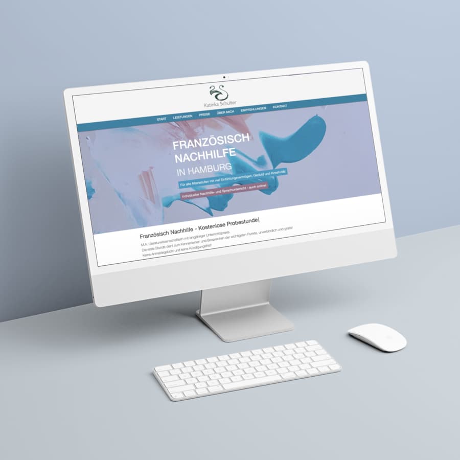 Moderne Website Desktop Ansicht