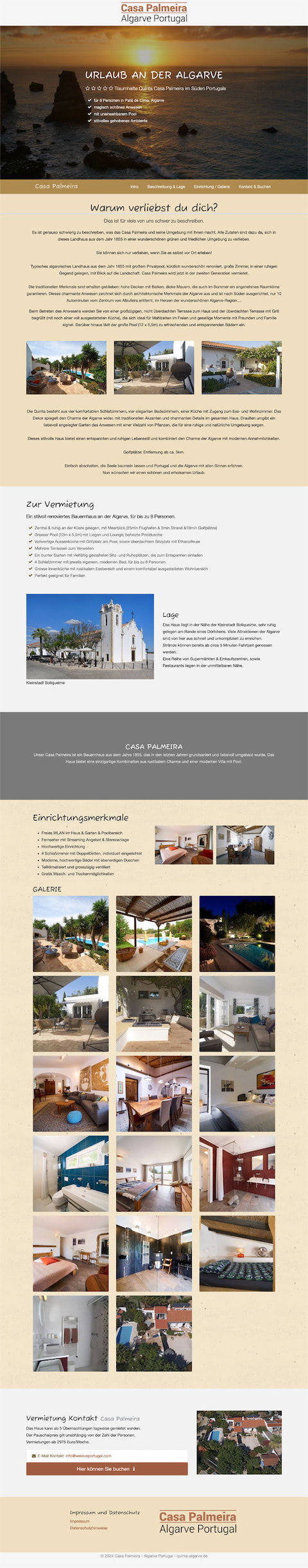 OnePage Website für Casa-Palmeira