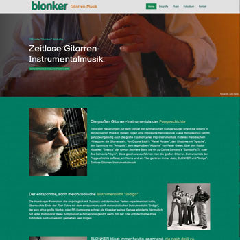 OnePage Website blonker Gitarren-Musik