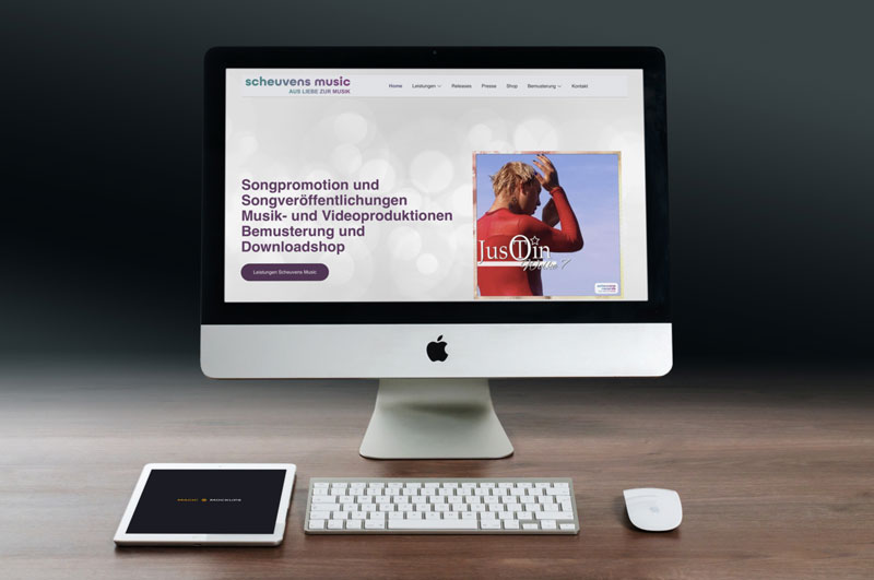 Homepage der Website Scheuvens Music