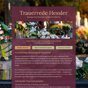 OnePage Website Andrea Hessler