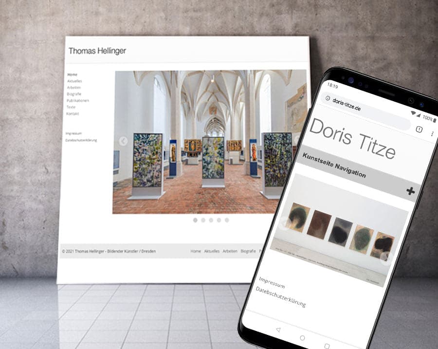 Kunst-Website in der Responsive Webdesign Technik