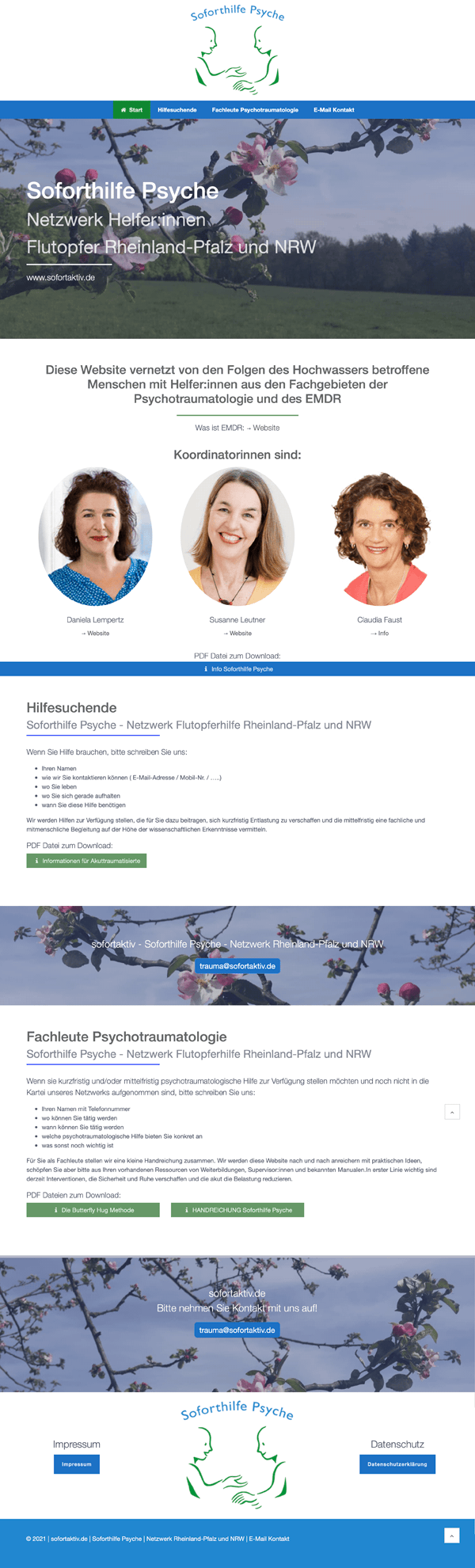 OnePage Website Soforthilfe Psyche