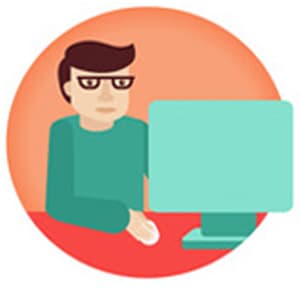Webgestalter am Computer