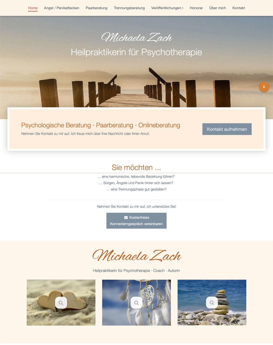 Vorschau der Website von Michaela Zach